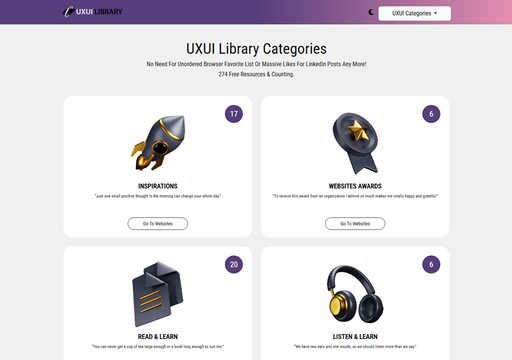 a photo of UXUI Library website thumbnail