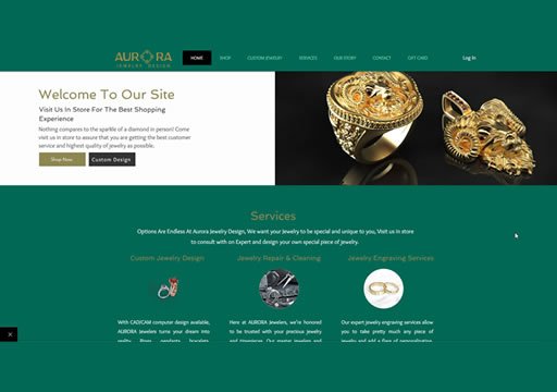 a photo of Aurora Jewelry Design website thumbnail