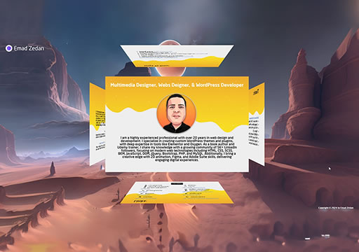 a photo of Emad Zedan homepage 2025 website thumbnail